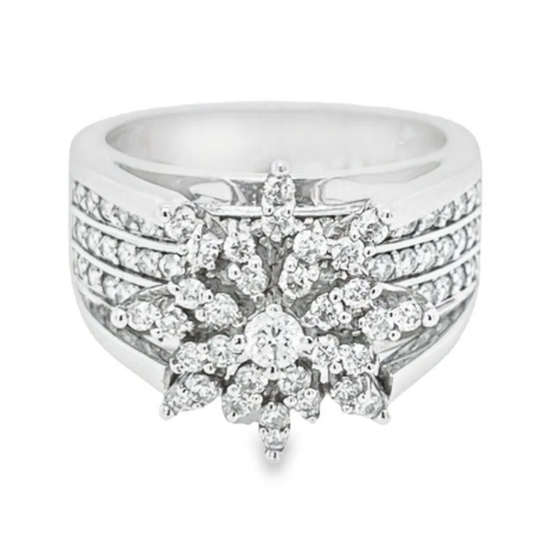 0.75 Ct TDW Diamond 10K White Gold Star Bright Special Ring