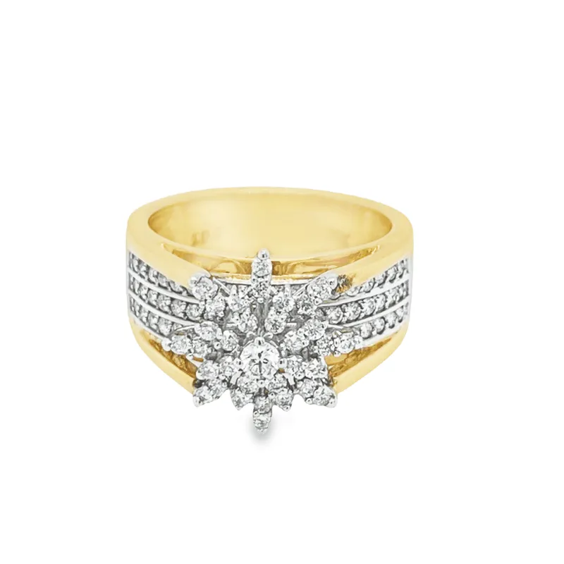 0.75 Ct TDW Diamond 10K Yellow Gold Star Bright Special Ring