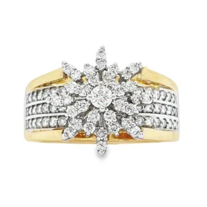 0.75 Ct TDW Diamond 10K Yellow Gold Star Bright Special Ring