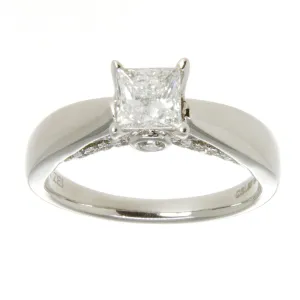0.96ct Princess Cut Diamond Engagement Ring