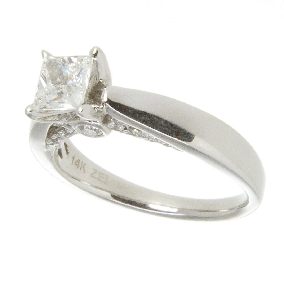 0.96ct Princess Cut Diamond Engagement Ring