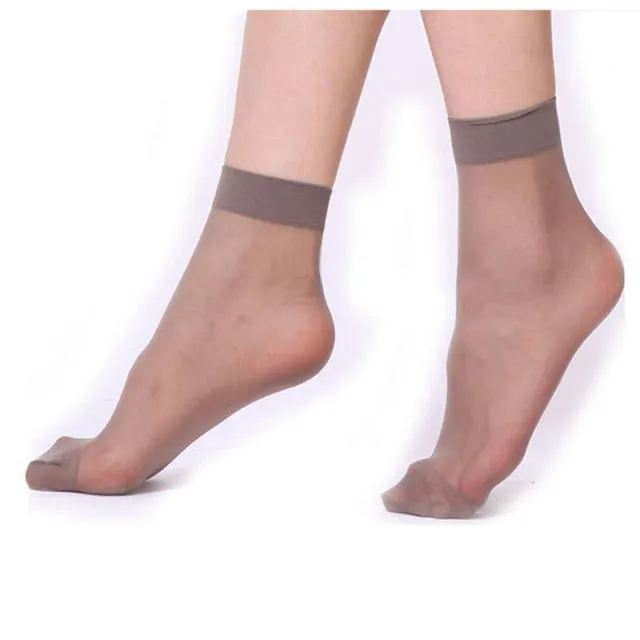 10 Pairs Ladies Ultra Thin Sheer Transparent Trouser Socks