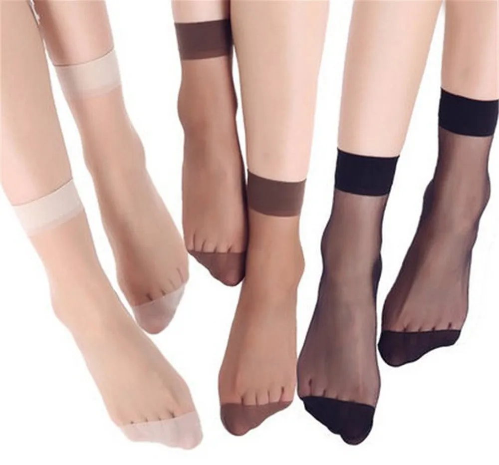 10 Pairs Ladies Ultra Thin Sheer Transparent Trouser Socks