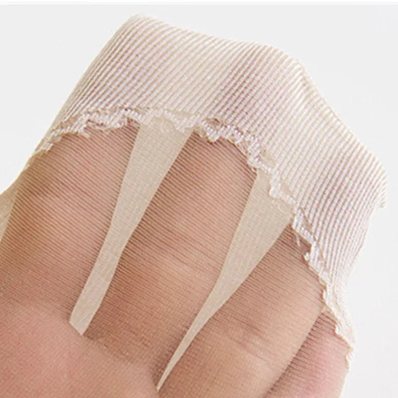 10 Pairs Spring Summer Fall Women's Soft Socks Thin Silk Socks Non-Slip Bottom Splice Fashion Transparent Ladies Breathable Socks