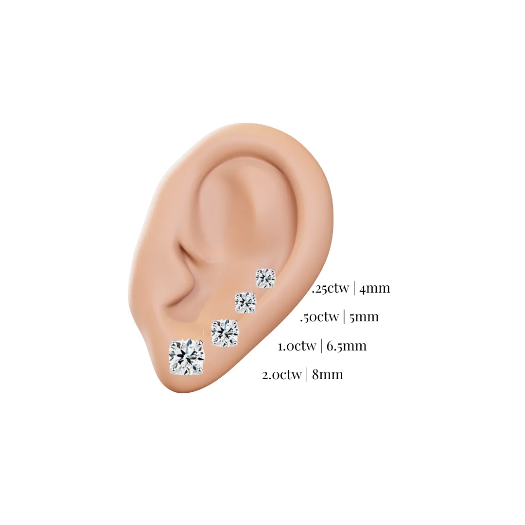 14K Aquamarine Floral Round Cut Studs