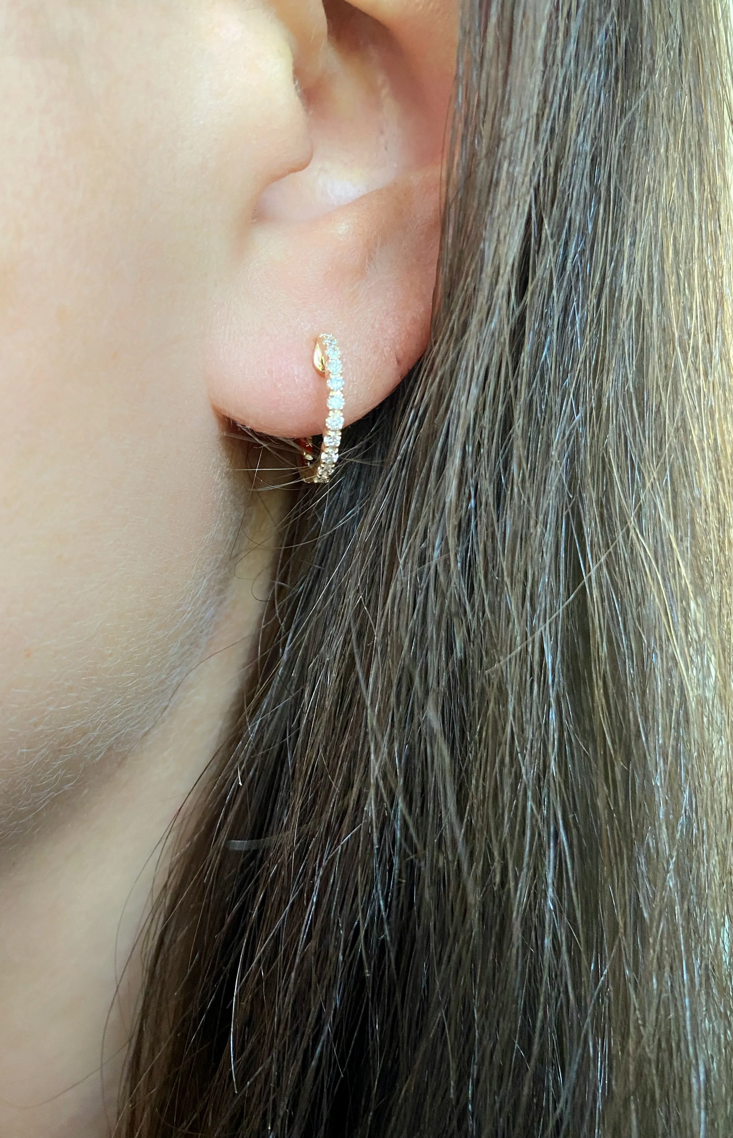 14K Gold Classic Diamond Huggies