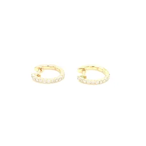14K Gold Classic Diamond Huggies