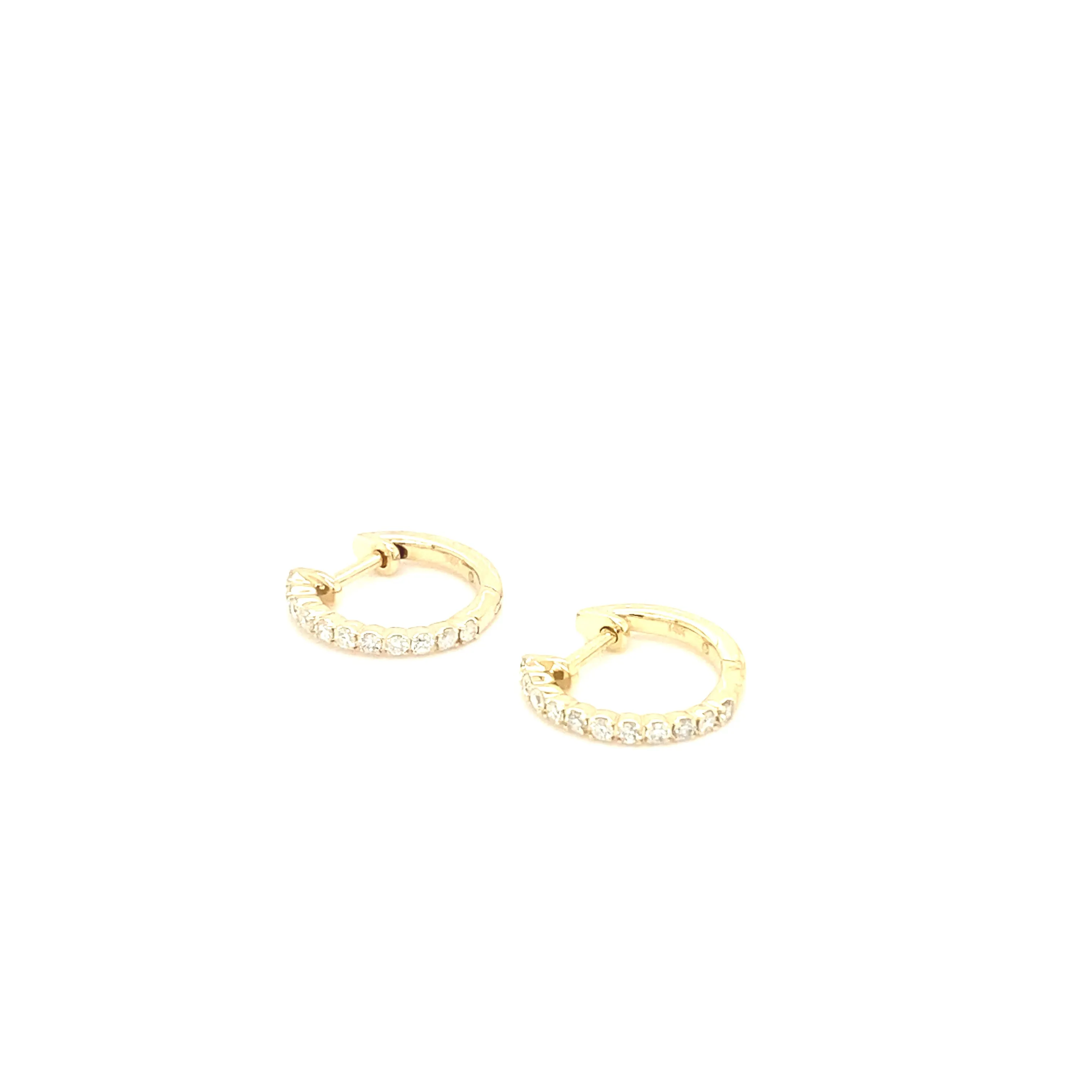 14K Gold Classic Diamond Huggies