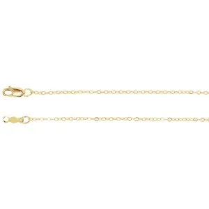 14k Yellow Gold 1.2mm Flat Cable Chain w/ Lobster Closure - Various Lengths