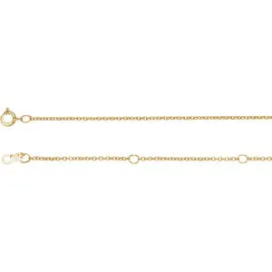 14k Yellow Gold 1mm Cable Chain w/ Spring Ring Closure - Various Lengths