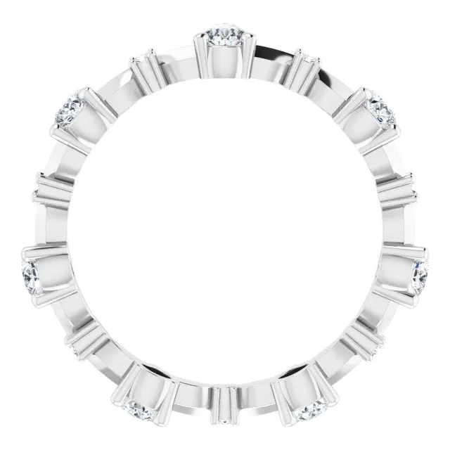 1.54 ct. Pear Diamond Eternity Band Stackable Ring