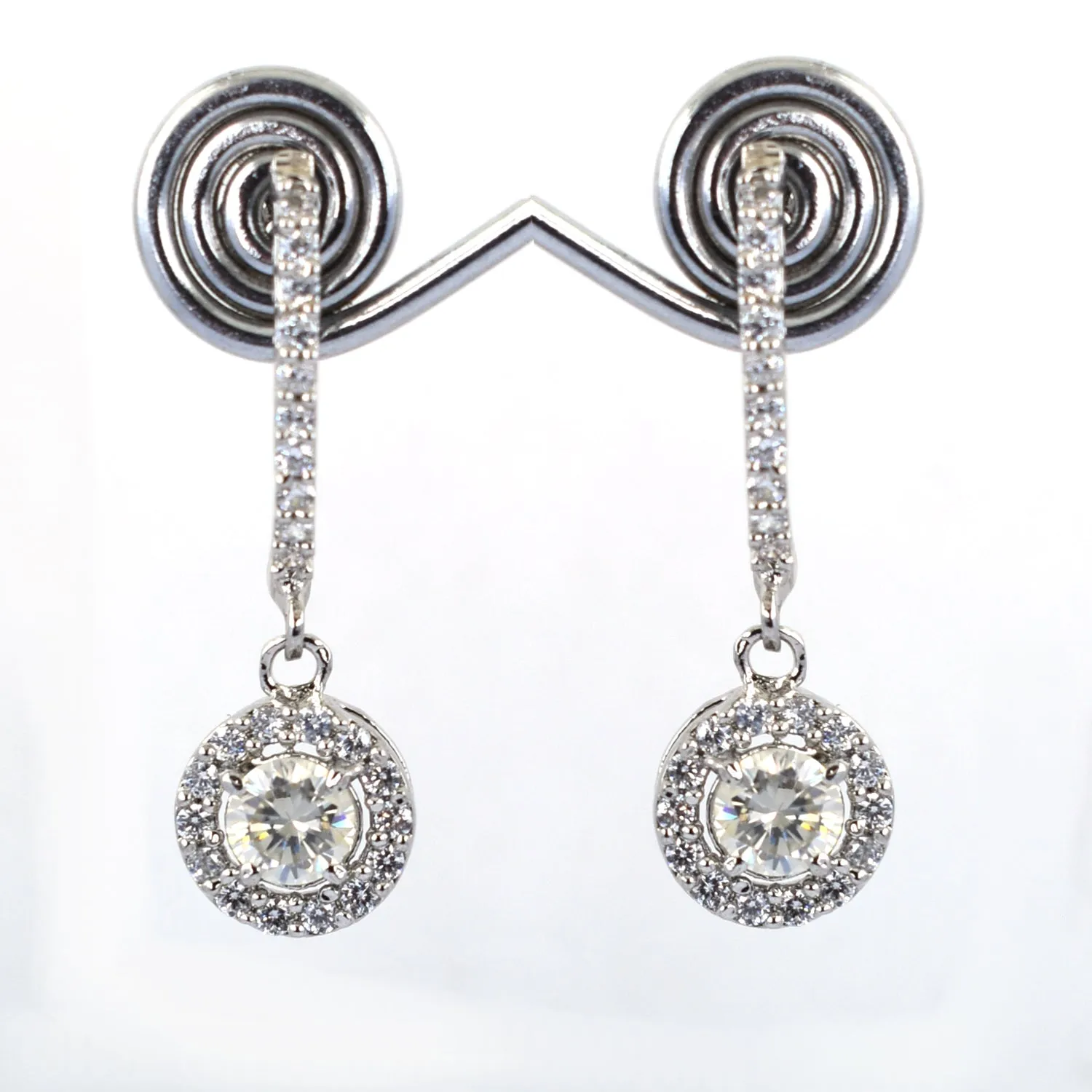 1.60 Ct Designer Off White Diamond Dangler Earrings With Accents! Gorgeous Look & Great Shine! Gift For Birthday!