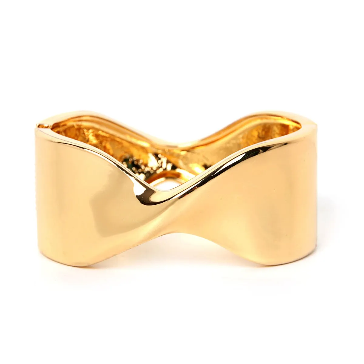 18K Gold-Plated Twisted Bangle
