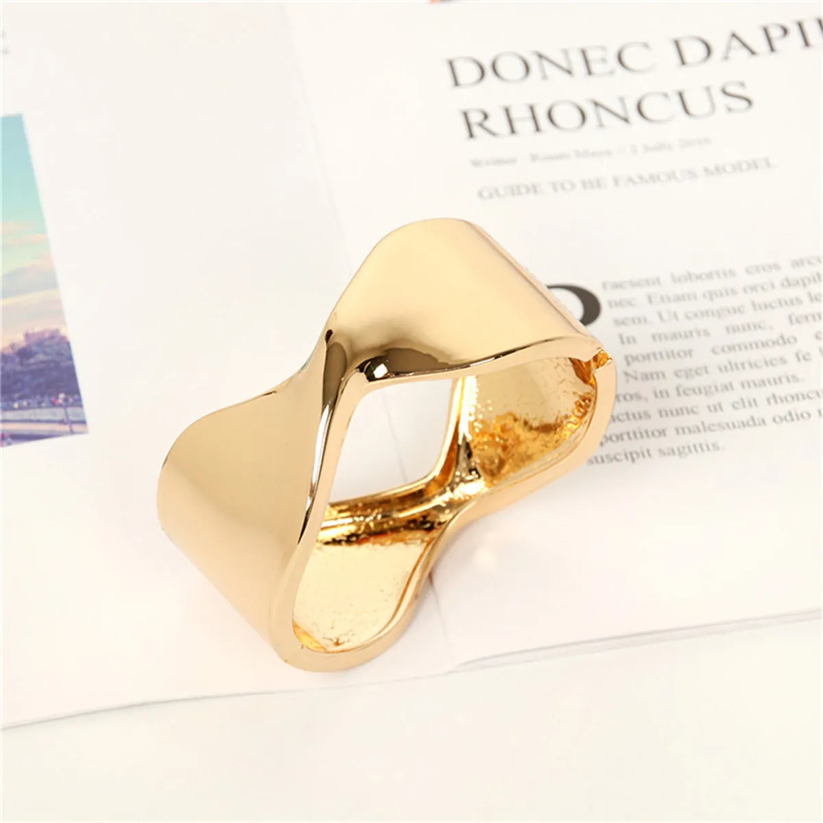 18K Gold-Plated Twisted Bangle