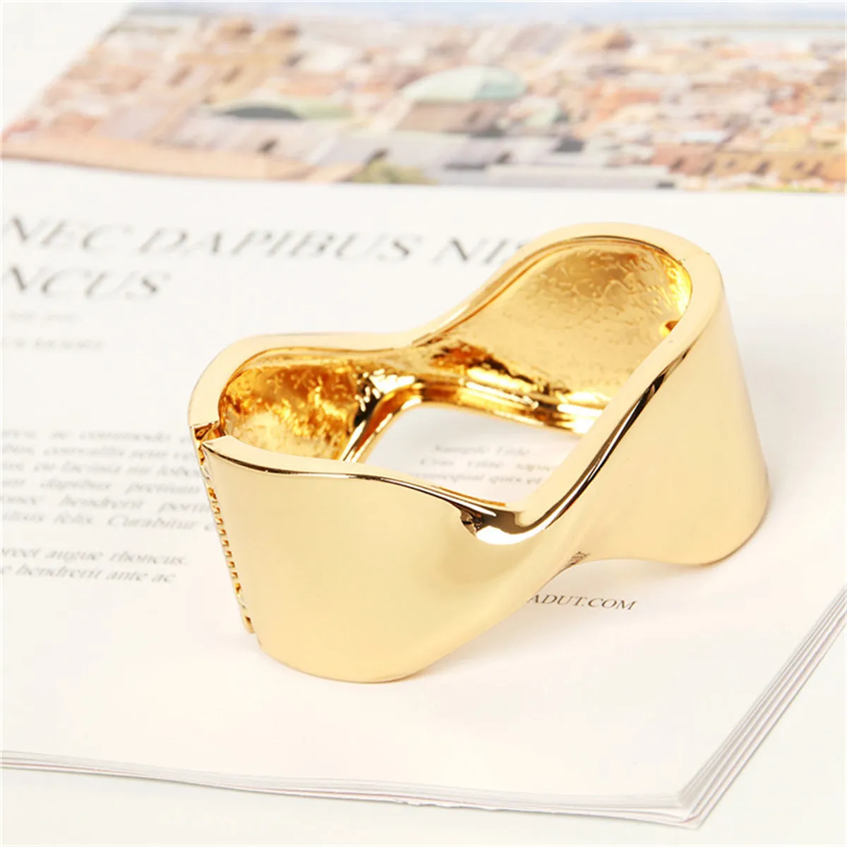 18K Gold-Plated Twisted Bangle
