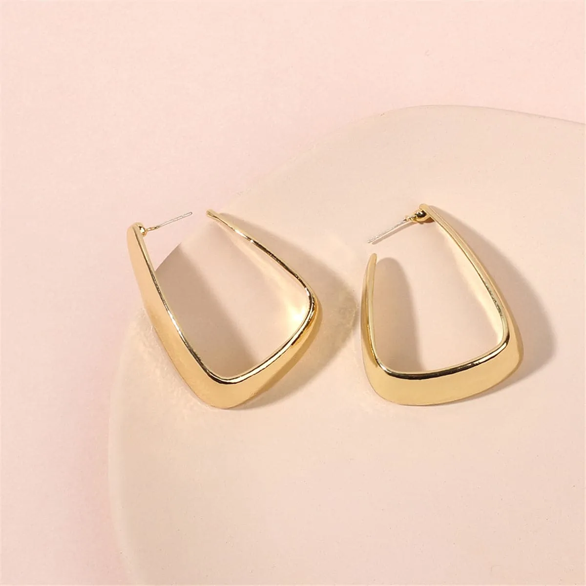 18K Gold-Plated U-Shape Huggie Earrings