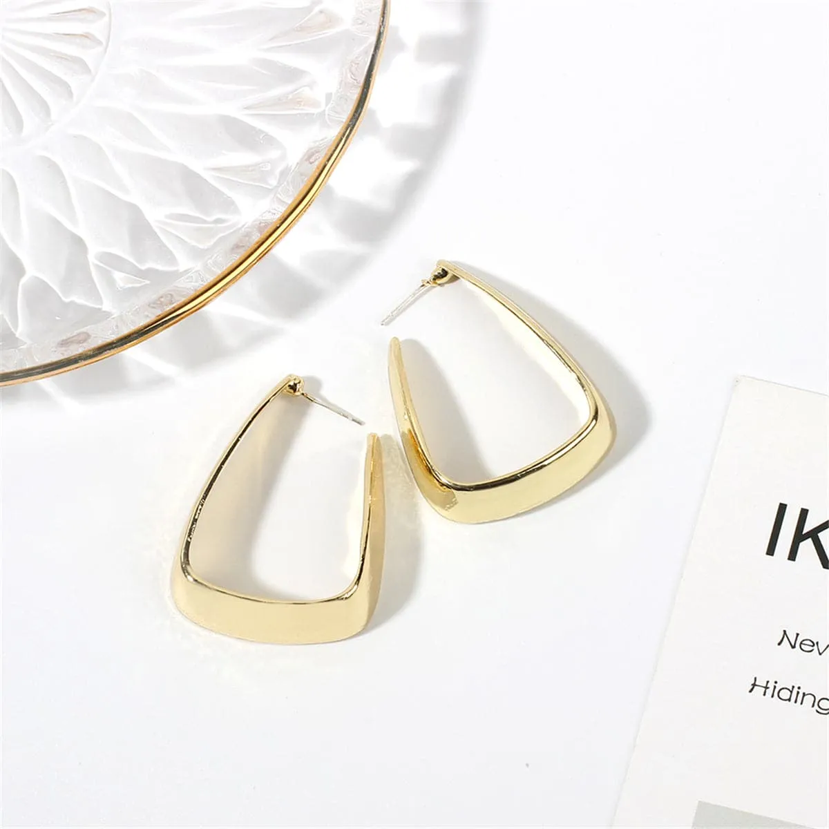18K Gold-Plated U-Shape Huggie Earrings