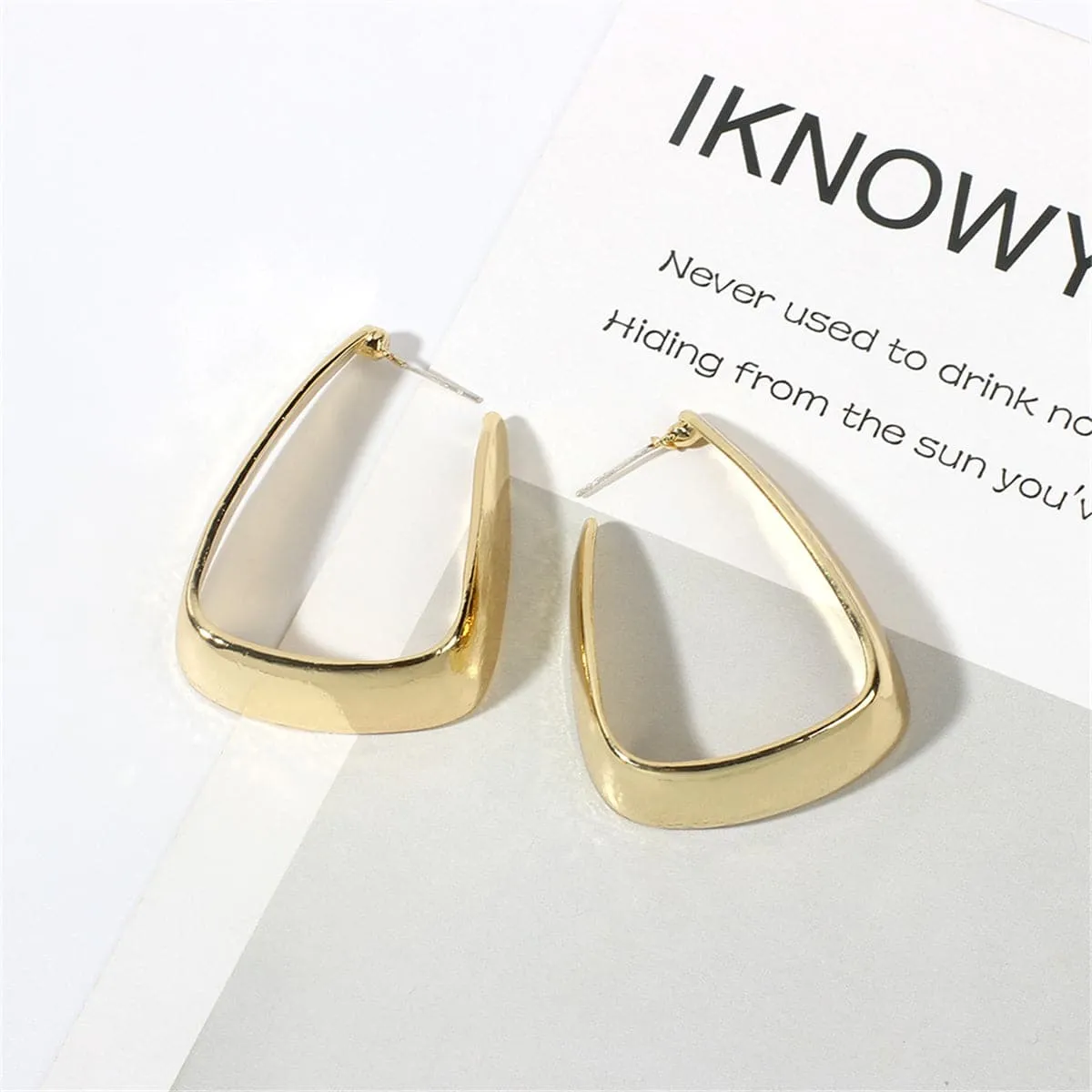 18K Gold-Plated U-Shape Huggie Earrings