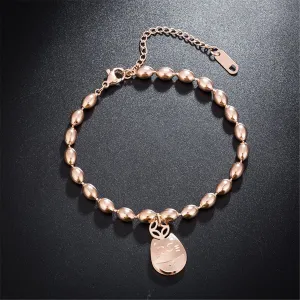 18K Rose Gold-Plated Kitty Long Bead Charm Bracelet