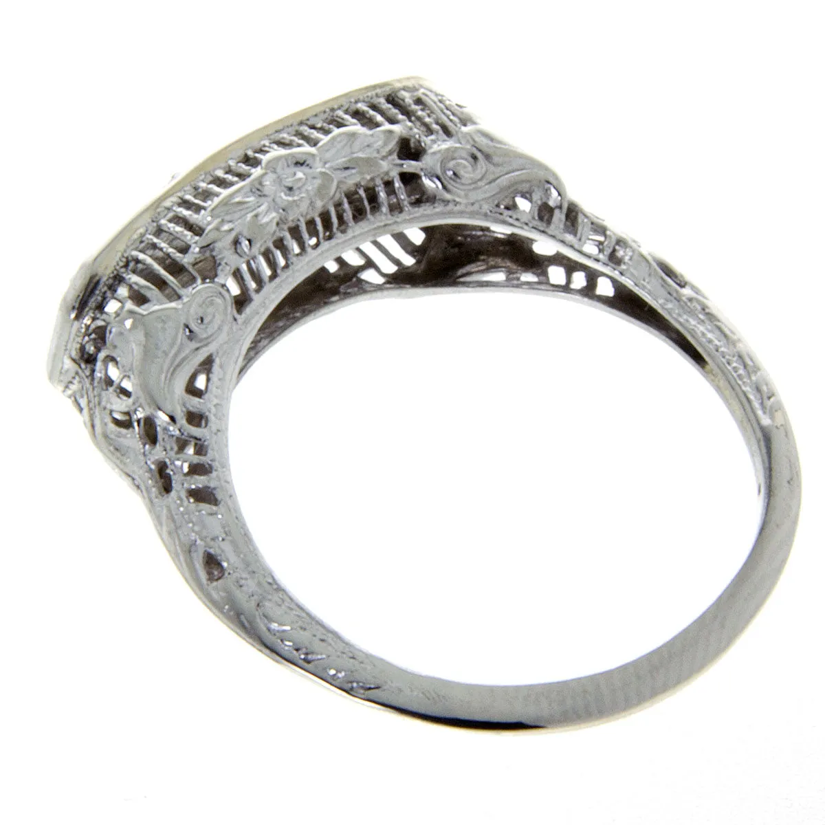 1920s Filigree 3 Stone Diamond Anniversary Band