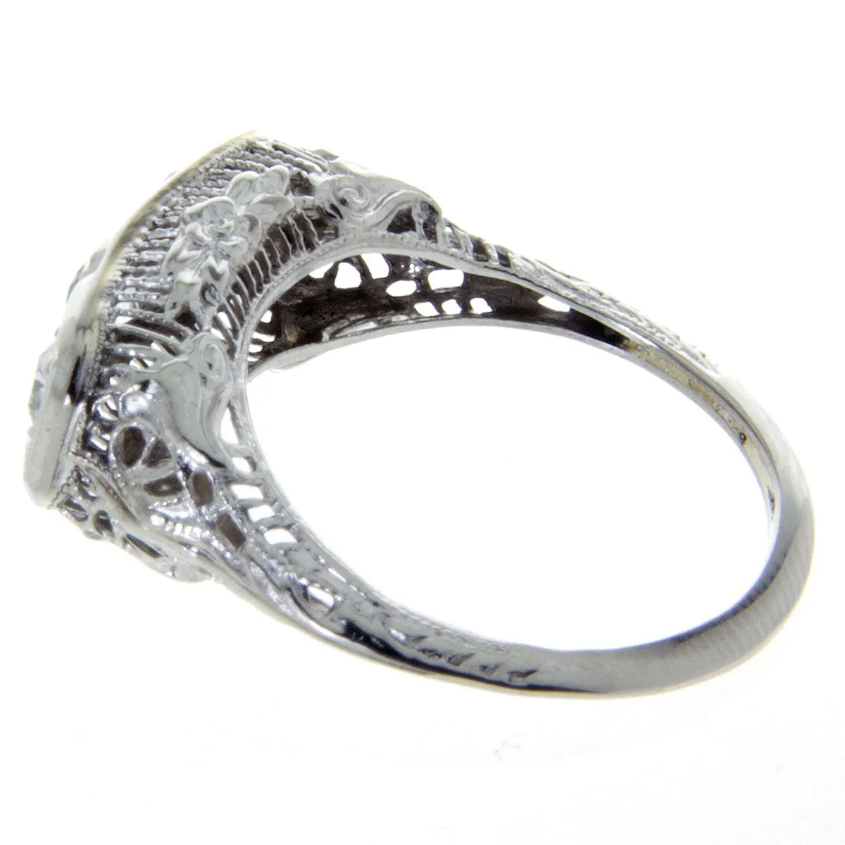 1920s Filigree 3 Stone Diamond Anniversary Band