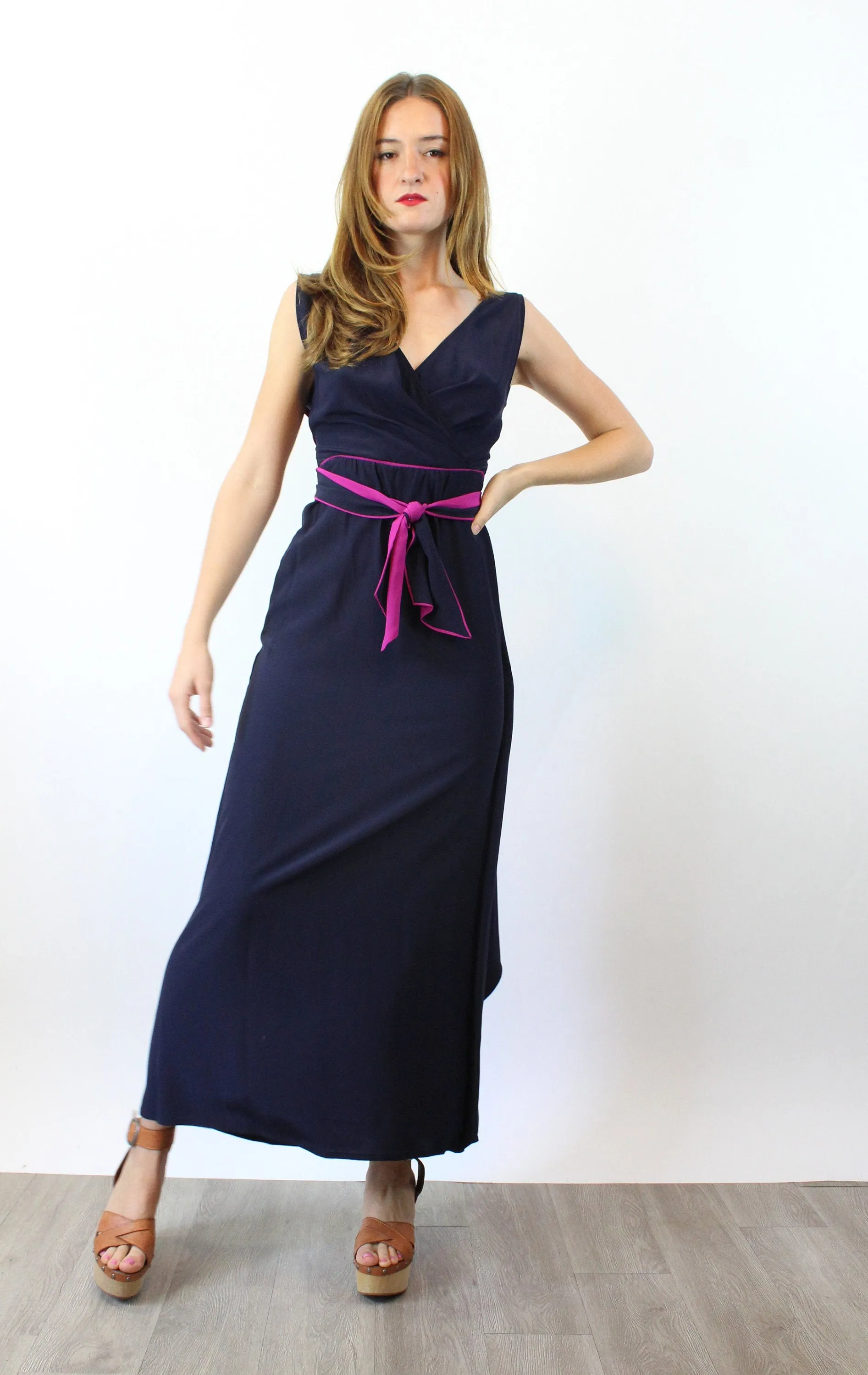 1970s CHLOE Karl Lagerfeld silk WRAP dress and shawl xs | new spring