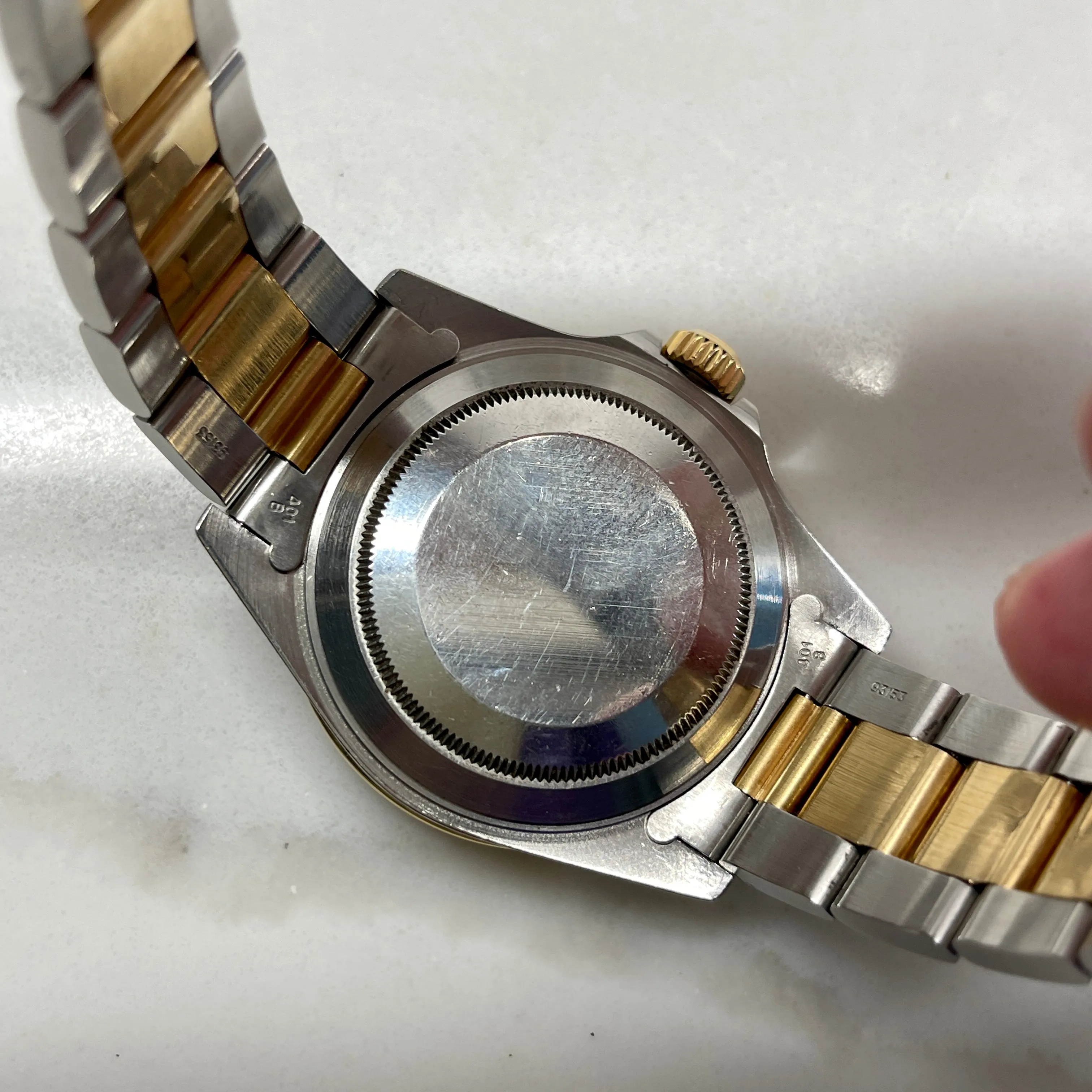 1988 Rolex Submariner Date 16613 Blue Purple Two Tone Oyster 18K Steel Wristwatch First Series