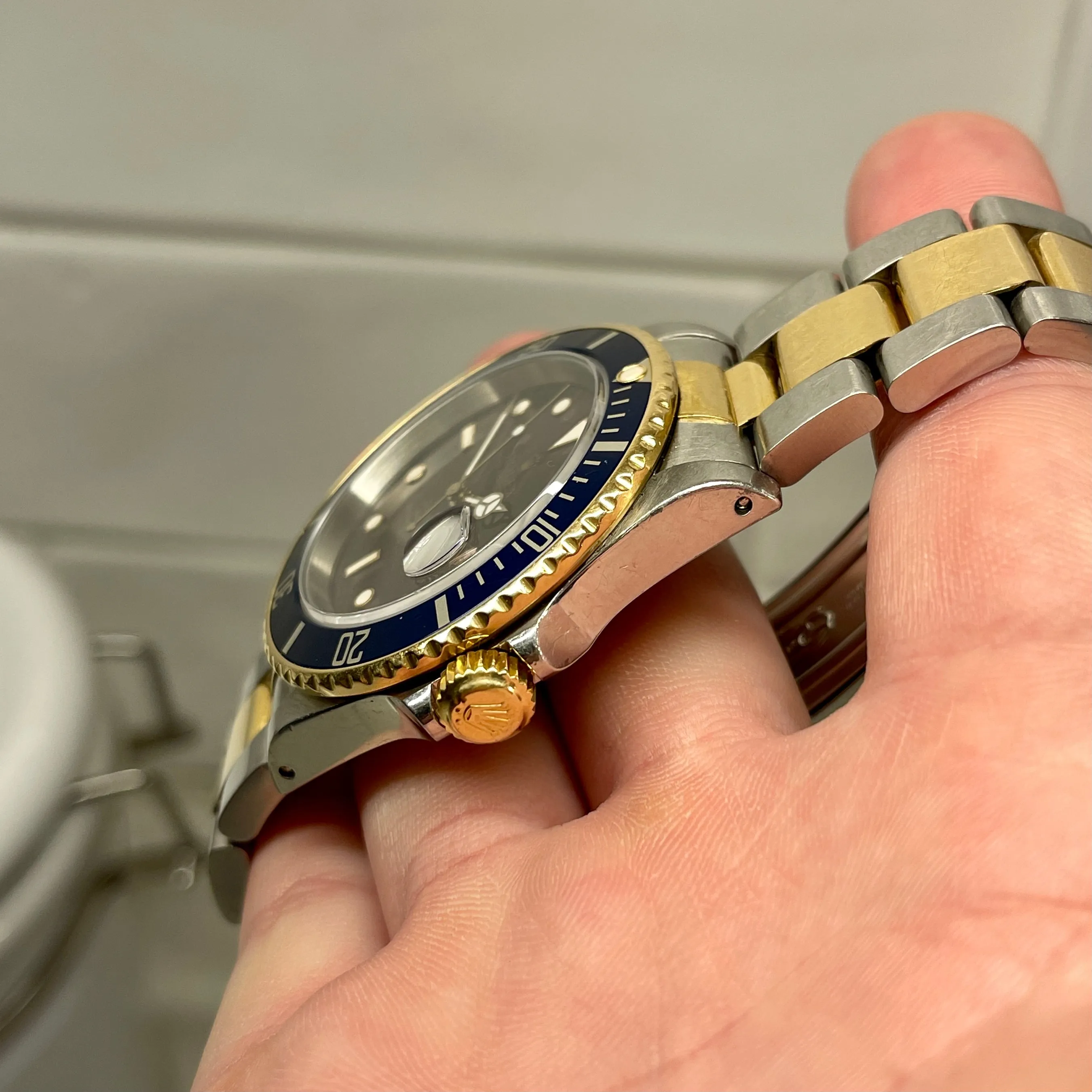 1988 Rolex Submariner Date 16613 Blue Purple Two Tone Oyster 18K Steel Wristwatch First Series
