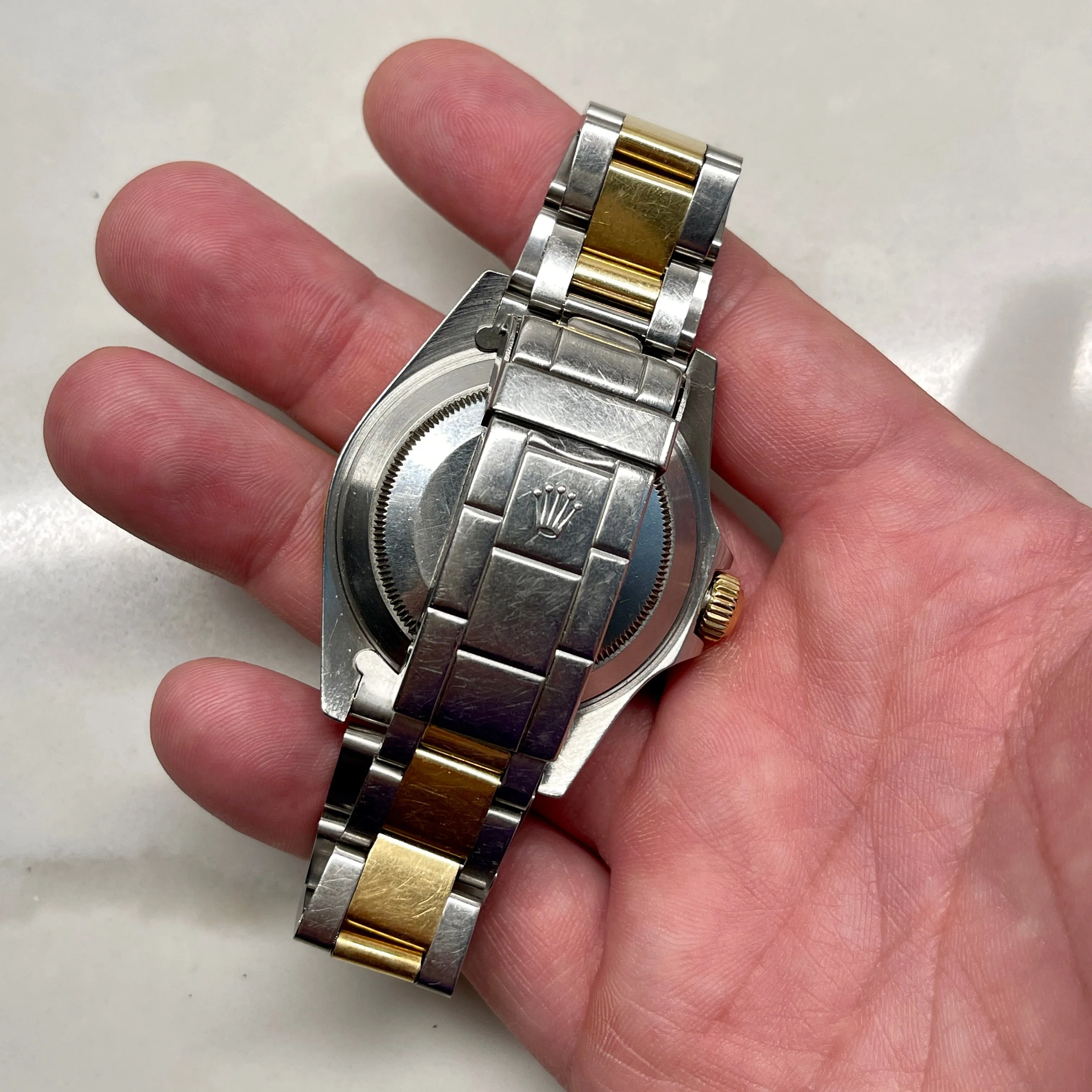 1988 Rolex Submariner Date 16613 Blue Purple Two Tone Oyster 18K Steel Wristwatch First Series