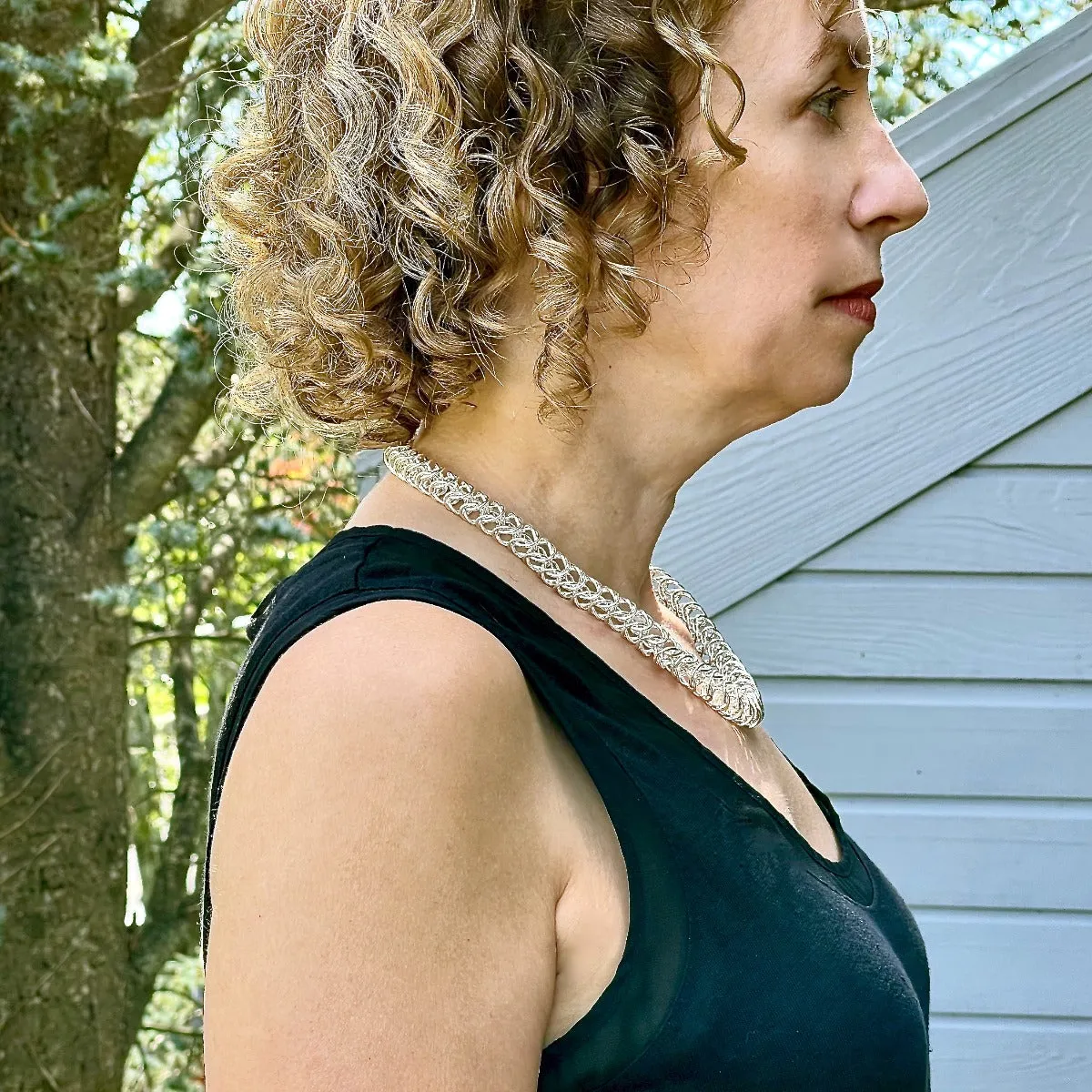 19" 11.5mm Argentium® Silver Bellezza Necklace by Arpaia® with Swivel Lobster Clasp