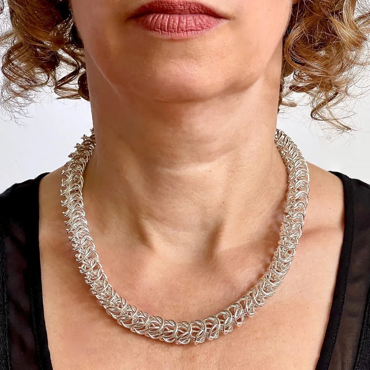 19" 11.5mm Argentium® Silver Bellezza Necklace by Arpaia® with Swivel Lobster Clasp