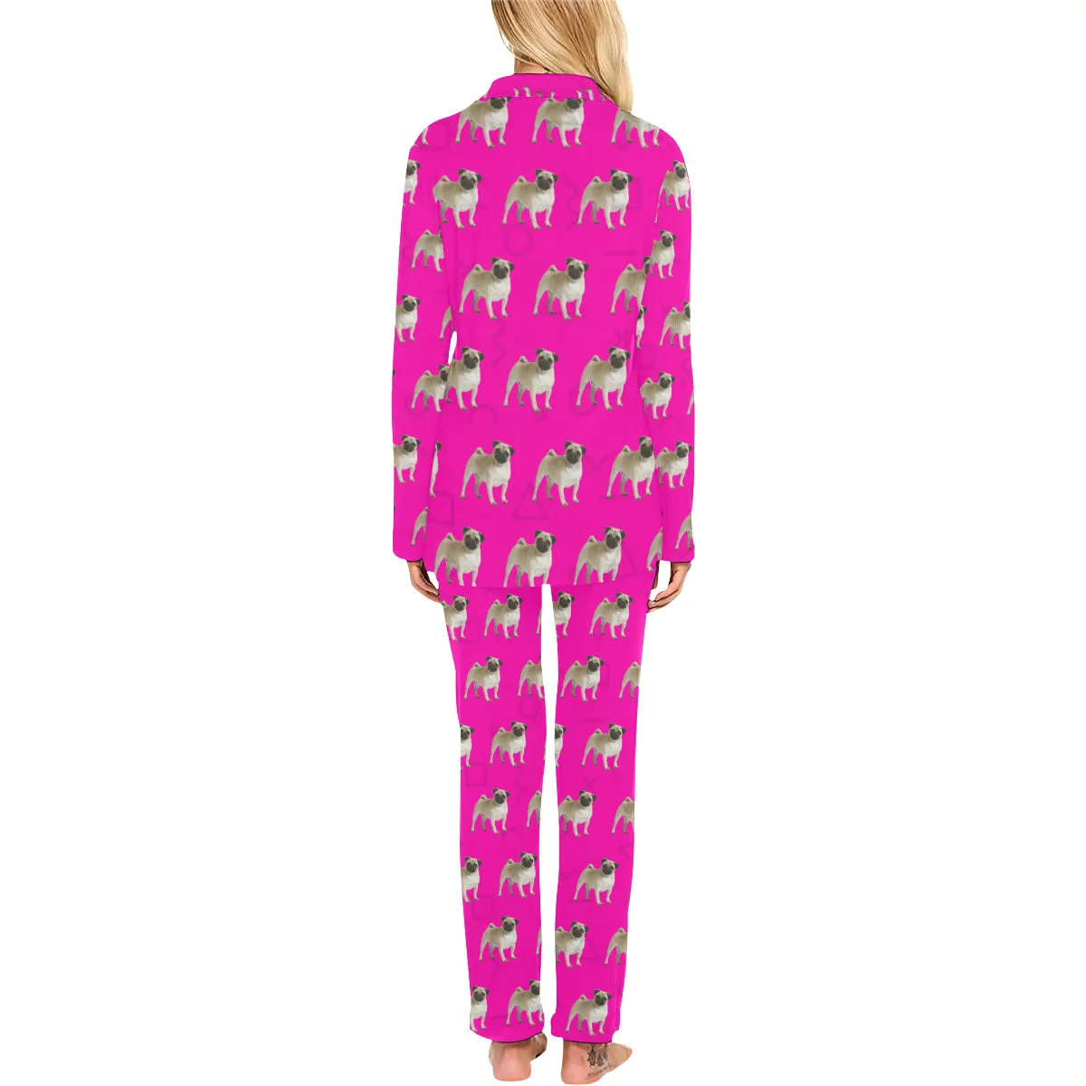 2 Piece Pug Long PJ Set