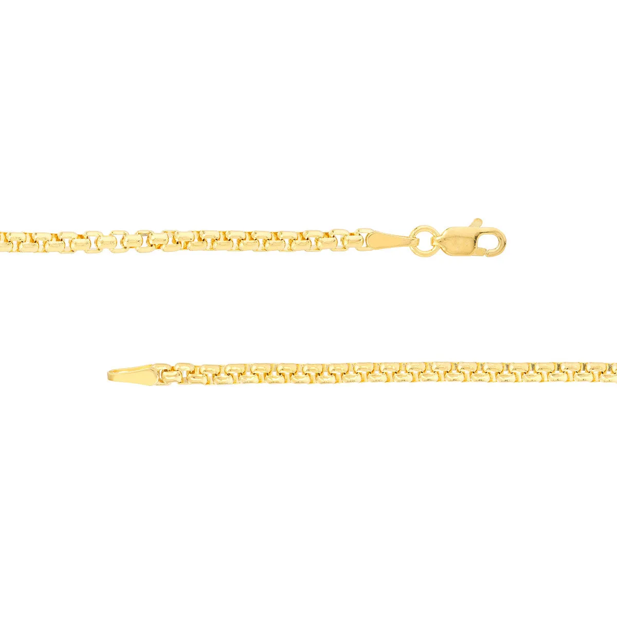 2.70mm Solid Round Box Chain with Lobster Lock
