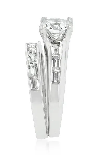 2.77ct Round Cut Wedding Ring Set Engagement Diamond Simulated CZ 925 Sterling Silver