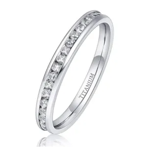 2mm Titanium Eternity Diamond Wedding Band