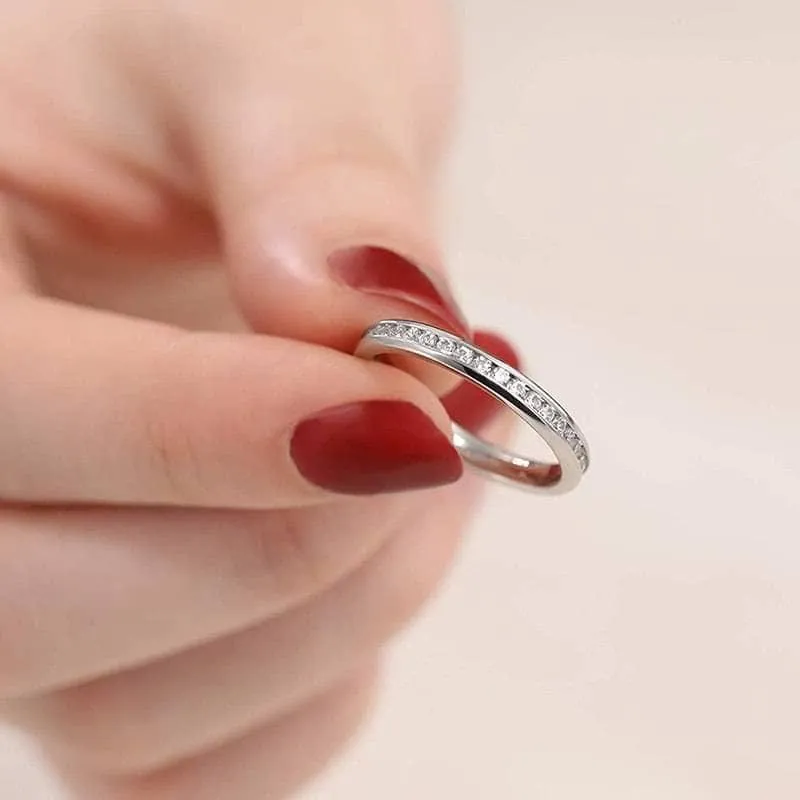 2mm Titanium Eternity Diamond Wedding Band