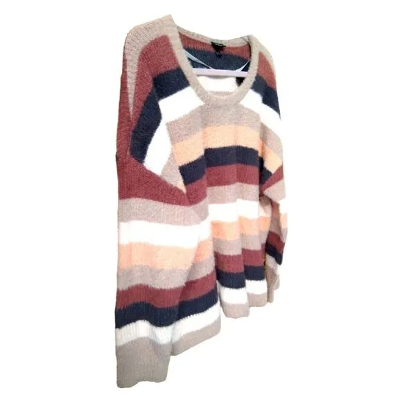 2X TORRID Plus Size Drop Shoulder Fuzzy Yarn Pullover Sweater.