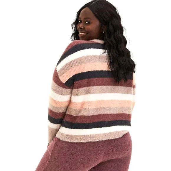2X TORRID Plus Size Drop Shoulder Fuzzy Yarn Pullover Sweater.