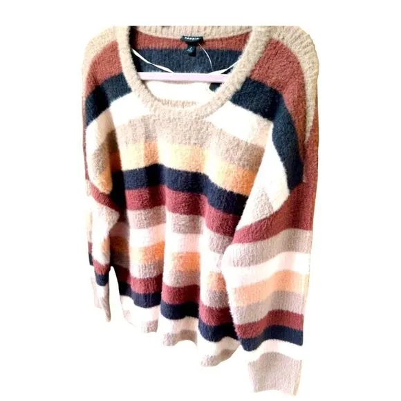 2X TORRID Plus Size Drop Shoulder Fuzzy Yarn Pullover Sweater.