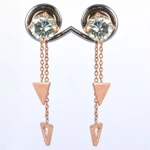 3 Ct Charming Off White Diamond Dangler Earrings with Hanging Style! Gorgeous Look & Great Shine! Gift For Birthday!