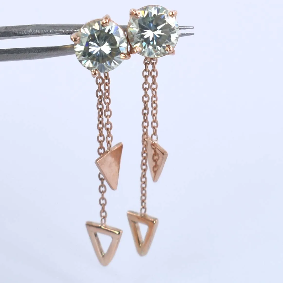 3 Ct Charming Off White Diamond Dangler Earrings with Hanging Style! Gorgeous Look & Great Shine! Gift For Birthday!