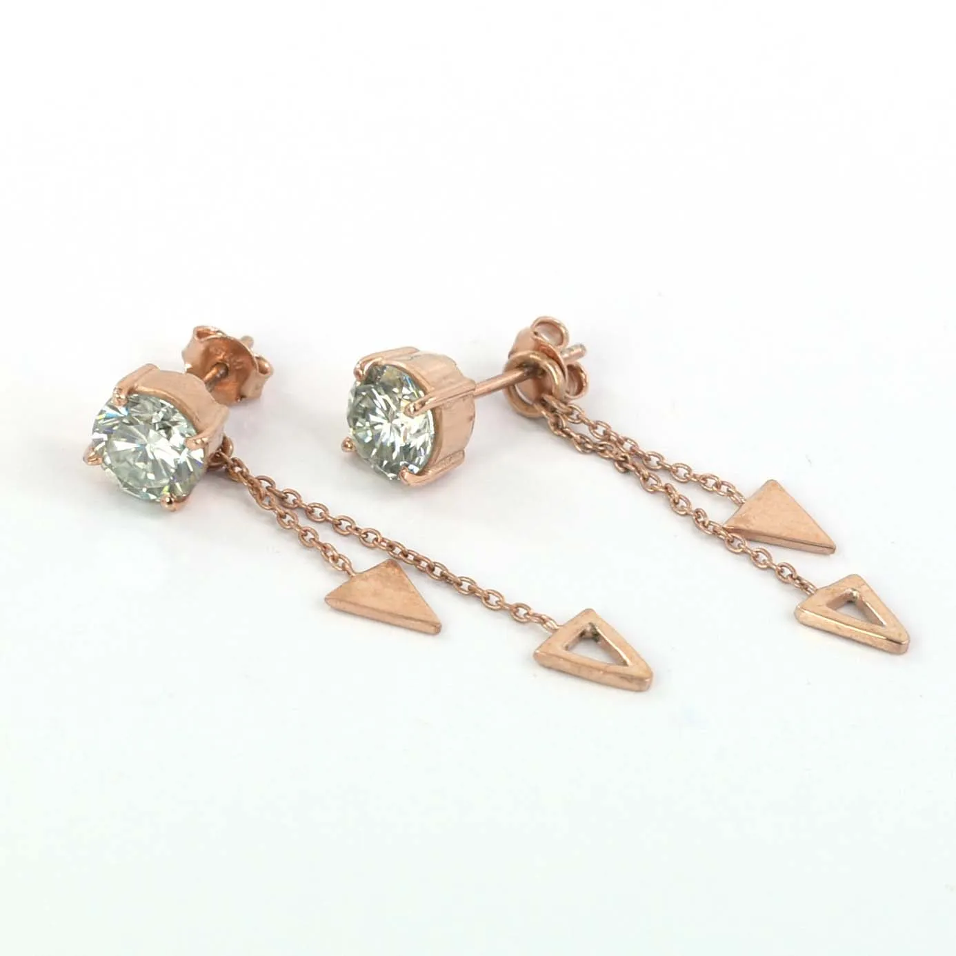 3 Ct Charming Off White Diamond Dangler Earrings with Hanging Style! Gorgeous Look & Great Shine! Gift For Birthday!