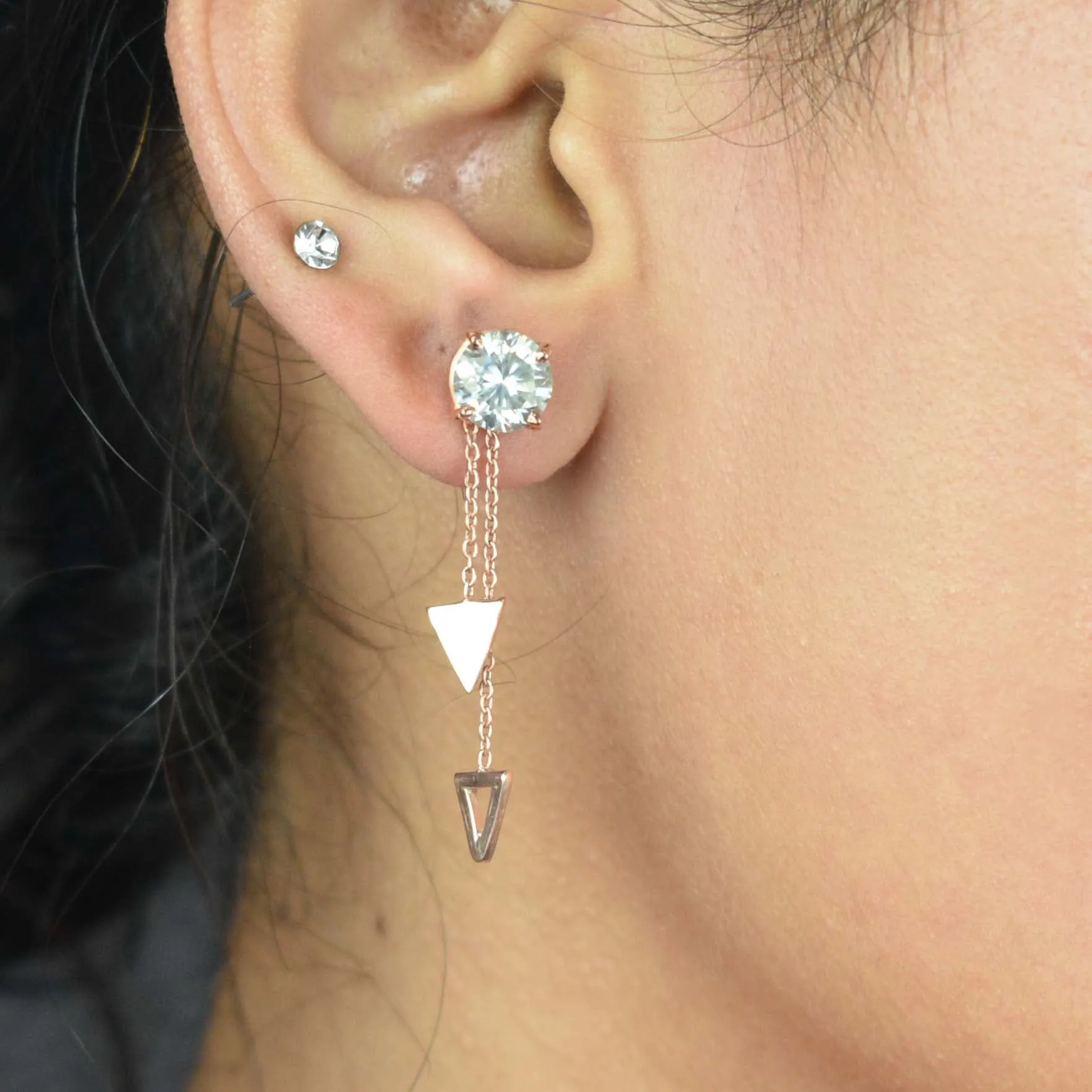 3 Ct Charming Off White Diamond Dangler Earrings with Hanging Style! Gorgeous Look & Great Shine! Gift For Birthday!