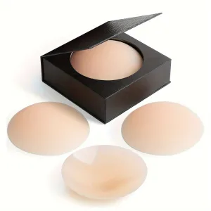 3 Pairs Reusable Silicone Nipple Covers - Seamless, Invisible, Self-Adhesive for Women's Lingerie