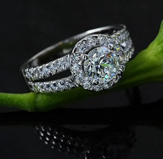 3.25c Engagement Ring Wedding Eternity Band Womens Simulated Diamond 925 Sterling Silver CZ
