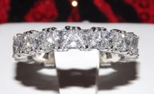 3.5 Engagement Ring Wedding Band Eternity Simulated Diamond 925 Sterling Silver Platinum ep Womens