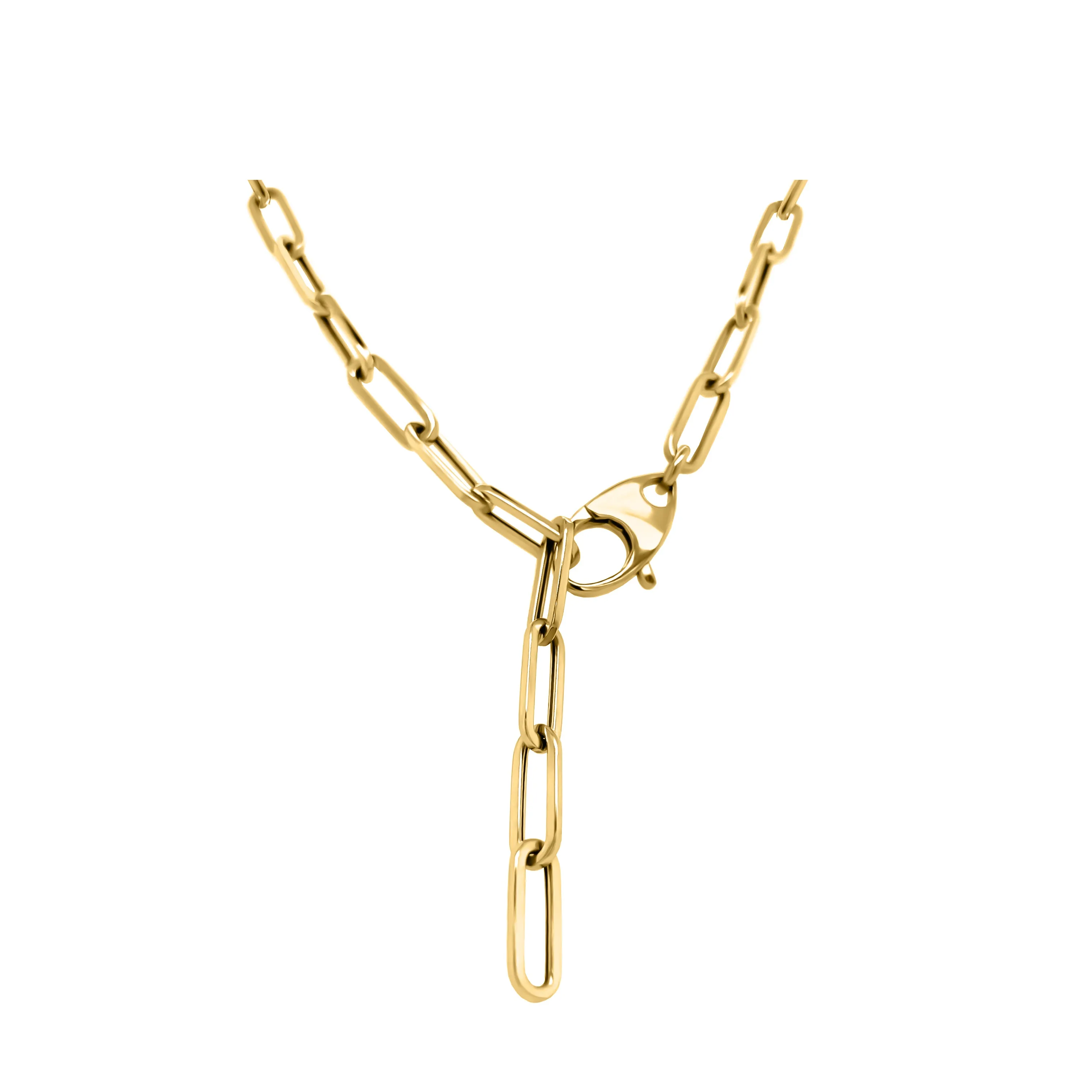 3.6MM Link Paperclip Link Chain Necklace, 20" in 14K Gold
