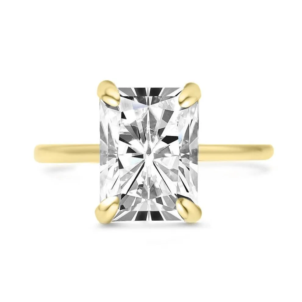 4.06 CT Radiant Lab Grown Diamond Solitaire Engagement Ring