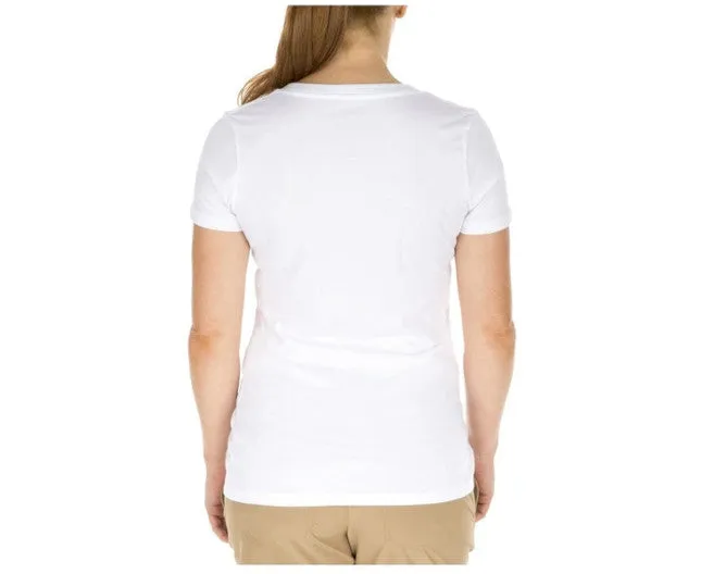 5.11 WOMEN'S FEATHER FLAG TEE (V-NECK), WHITE