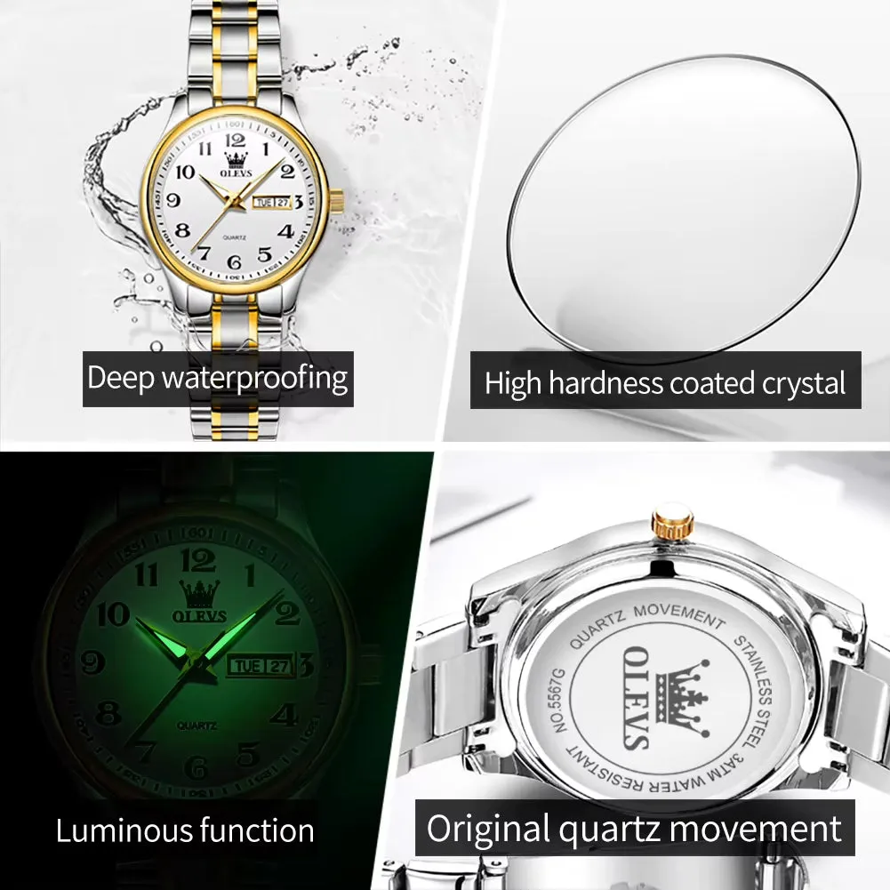 5567 Women'S Watch Original Luxury Brand Stainless Steel Waterproof Quartz Women'S Watch Elegant Date Zhou Women'S Watches